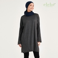 Elya Dark Grey Plain Blouse Plus Size Dress | Baju Mengandung Menyusu Muslimah Blause Pregnant - ELYA BLOUSE GREY