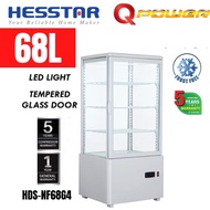 (Free Installation within Klang Area)Hesstar 68L/98L  4 Side Glass Display Chiller HDS-NF68G4/HDS-NF