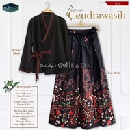 GLAMOURE - SETELAN ATASAN ROK HANBOK HYUN JEOGORI BLACK SERIES SET BATIK SOLO MODEL TERBARU MUSLIM K
