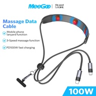 MeeGoo 100W 5A Fast Charging Cable Multifunctional Massage Tpye C  Data Cable 3 Levels 1.4M