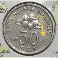 ( SEMI KEY DATE ) 50 SEN 1994 / MALAYSIA BUNGA RAYA