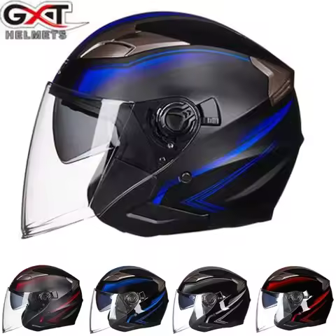 New GXT 708 Double Visor Electric Motorbike Bicycle Scooter Safety Helmet Men/Women Half Face Summer