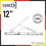Suhcco 12'' Aluminum Casement Window 304 Stainless Steel Friction Stay 4 Bar Hinge