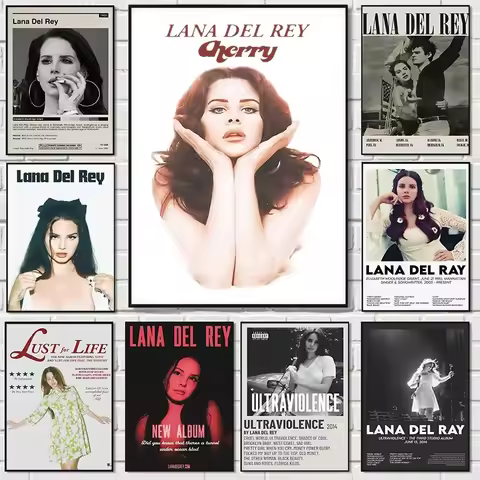 Lana Del Ray Indie Music "Ultraviolence Cover B" Lana Del Ray "1985" Retro Poster Canvas Paintings W