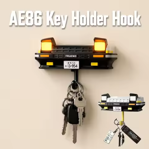 AE86 Car Front Shape Key Holder Wall Hook with LED Light Key Storage Rack Creative Car Enthusiast Ho