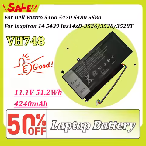 New VH748 11.1V 51.2Wh 4240mAh Laptop Battery for Dell Vostro 5460 5470 5480 5580 for Inspiron 14 54