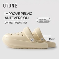 UTUNE Women Negative Heel Clogs Ergonomic Design Front High Back Low Stretch Calves Improve Posture 