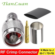 1 Set N Type Crimp Plug RF Connector Coaxial Adapter For LMR400 RG8 7D-FB Coaxial Cable