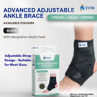EVIN Advanced Adjustable Ankle Brace Gelang Kaki Support Sprain -Neoprene  (1 Pc/Box)