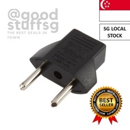 [SG FREE 🚚] EU adapter plug US 2 Flat pin to EU 2 round pin plug socket
