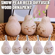 3-1Pcs Cute Snow Pear Wood Essential Oil Diffuser - for Home Car Air Purify - Fireless Aroma - Home 