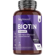 Tablet Biotin  12000μg B7 untuk 1 Tahun  365 Tablet untuk Rambut, Kulit dan Kuku  Bahan Teruji & Bio