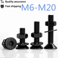 12.9 Grade High-Strength Countersunk Head Hexagon Socket Screw Set M6-M20 Flat Head Bolt with Nut Wa
