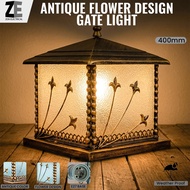 Antique flower design gate light gate lamp lampu tiang 400MM