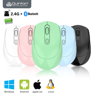 QUINTON Mouse Wireless 2.4G + bluetooth Recharge X5 color untuk laptop pc macbook smartphone dan tab