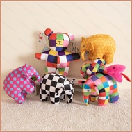HJ4 Elmer the Patchwork Elephant Plush Dolls Gift For Kids Home Decor Throw Pillow Baby Educational 