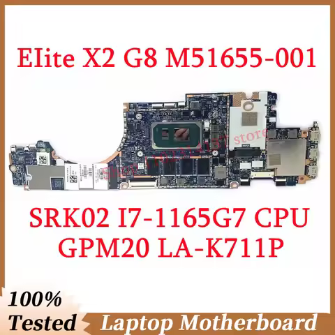 For HP EIite X2 G8 M51655-001 M51655-501 M51655-601 M53510-601 With SRK02 I7-1165G7 CPU LA-K711P Lap