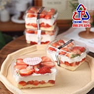 100 Hộp mousse chữ nhật- Hộp mousse 450ml đựng bánh lạnh - hộp đựng red velvet - oreo cheesecake Hộp