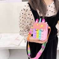 Tas Pop It Medium Unicorn Tas Mainan Anak Sling bag Pop It Rainbow anak perempuan murah / Tas Selemp
