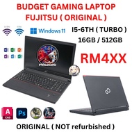 Gaming Fujitsu INTEL CORE I5-6TH 16GB RAM 512GB SSD 15.6INCH PERMAINAN BUDGET GAMING LAPTOP