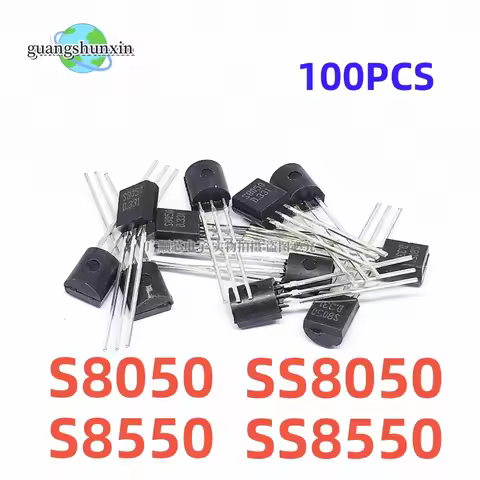 100PCS Triode S8050 NPN type SS8050 NPN type S8550 PNP type SS8550 PNP type power transistor inline 