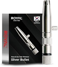 ROYAL [Made in Korea] Premium Nose Hair Trimmer for Men Silver Bullet, Manual, Battery-Free, Stainle