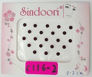 Sindoori Round Dark Maroon with Black Ring C116-2 0.3 Cm