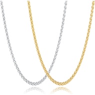 2 Pcs Chains for Men, 4mm Stainless Steel Silver Tone Gold or Black Wheat Necklace Chain for Men Wom