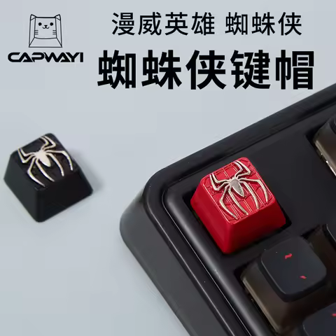 3D Spider Emblem Metal Keycap Zinc Alloy Artisan Red Black MX Switch Custom Profile Mechanical Keybo