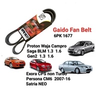 Gaido Fan Belt 6PK 1677 Proton Saga BLM Gen2 1.3 1.6 Waja Campro Exora CPS non Turbo Persona 2007-16