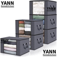 YANN Foldable Storage Box, 35L/60L/90L Transparent Window Clothes Storage Bins, Sundries Organizer N