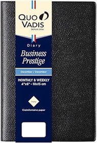 Quobadis QV28501bk Diary Diary "Business Prestige/Ampara" (Weekly Vertical, Begins December 2024, A6