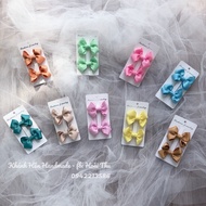 Set of 2 bow hair clips, small size 6cm for girls, link 2/3 (real photo handmade by KH)