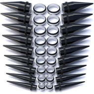36pcs Kit Peregangan Telinga 00G hingga 1 inci 9 Saiz dengan kenaikan 2mm, Pengukur Telinga Besar de