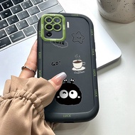 Case For OPPO A94 Reno 5F Reno5 F 5 Lite F19 Pro Phone Round And Fat Coffee Small Charcoal Soft Clot