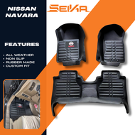 Nissan Navara car mat 2022-2025 5D Car Matting Diamond Deep Dish Nissan Navara Car Accessories Nissa