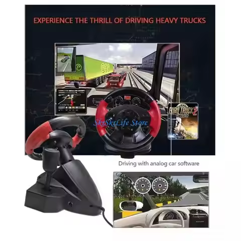 E65E Gamepad Steering Wheel For FT33D3 D7 Series 200 Degree Rotation Dual Motor Vibration For /for C