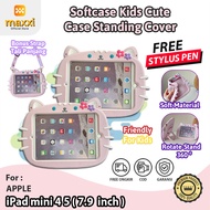 IPad Mini 4 5 7.9 Inch Soft Case Cute Flower Cat Casing Anak Standing