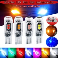 4PCS T10 W5W lens Led Flash Strobe Bulb 194 WY5W Flashing Interior Parking License Plate Signal Lamp