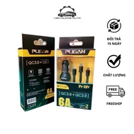 Pugan 6A Charger Extremely Fast Charging from 9V-32V & with 3-Head Cable | VIENDUONG AUTO
