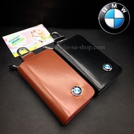 กระเป๋าซองหนังแท้ ใส่กุญแจรีโมทรถยนต์ โลโก้ BMW รุ่น ซิบรอบ