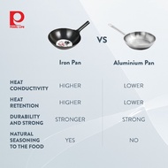 [Japan Made] Pearl Japan Cast Iron Wok 27cm - Uncoated Traditional Non Stick Pan Fast Induction Gas 