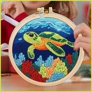 Punch Needle Kit for Beginners Turtle Pattern Punch Needle Kit Crafting Supplies with Needle Instruc