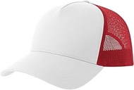 Rapper 5 Panel Cotton Sustainable Trucker Cap (UK Size: One Size) (White/Red)