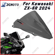 For Kawasaki ZX-6R 2024 2025 Motorcycle Windshield Windscreen Double Bubble Deflectors Shield Protec