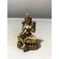 Retro Green Tara Buddha Statue Desktop Mini Ornaments Religious Worship God Statue Nafu Crafts 6.9