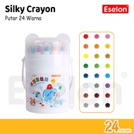 Silky Crayon Putar Kemasan Tabung / Silky Crayon 1224 Warna