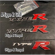 Logo Honda Civic fc Type R Emblem TypeR Honda Civic Baru Civic X TYPE R CIVIC FC TYPE R CIVIC FD TYP