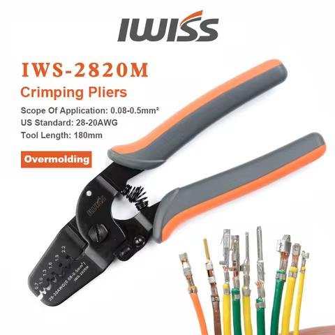 IWISS IWS-2820M Mini Micro Open Barrel Crimping PlierIWS-2412M JAM MolexTyco JST Terminals and Conne