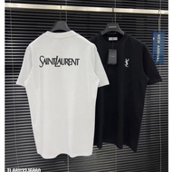 Saint Ysl Gender T-shirt with Extremely Sharp Thermal Printing Symbol Wide-Sleeved Form Cotton Fabric Fashionable Extremely Hot Trend